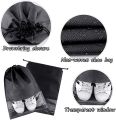 Pack of 12 - Travel Shoes Storage bag with clear window non-woven with PVC Bag. 