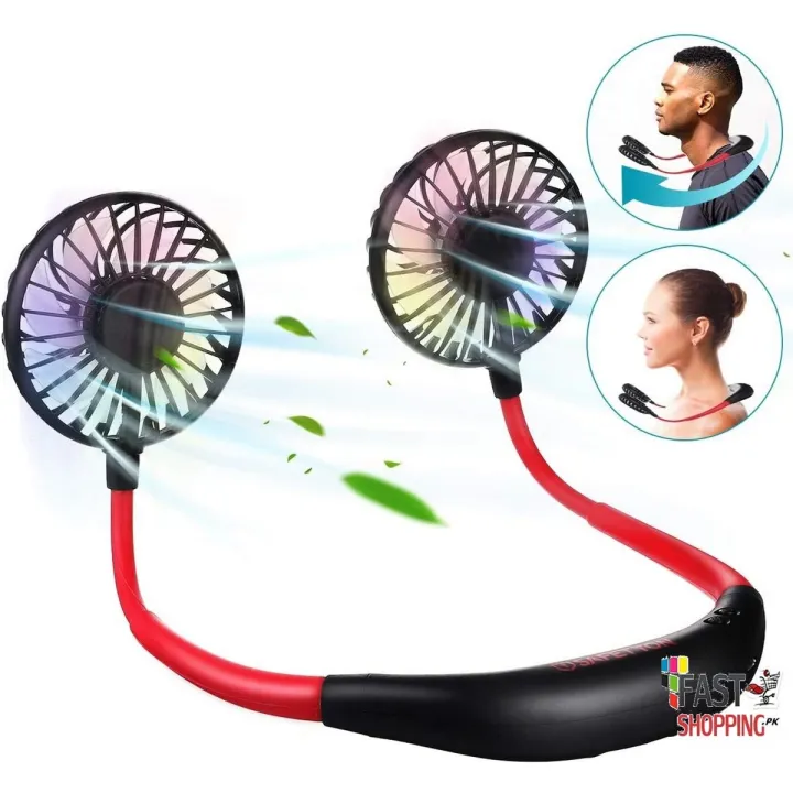 Wearable Shoulder Fan - Fans 3 Speed Adjustable Rechargeable Hands-free Cooling Wearable Portable Sports Mini Neck Fan Hands Free Sport Hanging Neck Fan Random colour