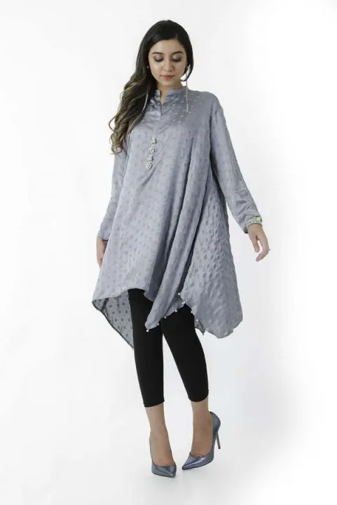 EGO%20Summer%20Collection%202019%20%20Circles%20%20Grey%20Crinkle%20Polyster%20Viscose%20Kurti%20For%20Women%20-%20Image%205
