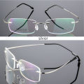 Flexible Memory Metal Rimless Eyeglasses Frame Glasses Optical Frame Alloy women Men Ultralight Unbreakable Eyeglasses Frameless Frame. 