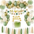 Baby Party Decoration Boy Girl, Green Gold Baby Shower Decoration. 