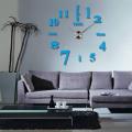 Large DIY Wall Clock 3D Mirror Stickers Mute Living Room Home Office Decoration Clocks. 