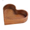 Quasar Decorative Wooden Fruit Platter Heart-shaped Wooden Snack Tray for Dining Table Multi-purpose Serving Tray for Nuts Snacks Stackable Design for Household Use Wooden Tray for Dried Fruits. 