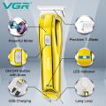 VGR V-955 Professional Rechargeable Hair Trimmer with Stainless steel Blades, USB Charging cable, 3 Guide Combs for Men, 500 mAh Li-ion Battery (Gold. 