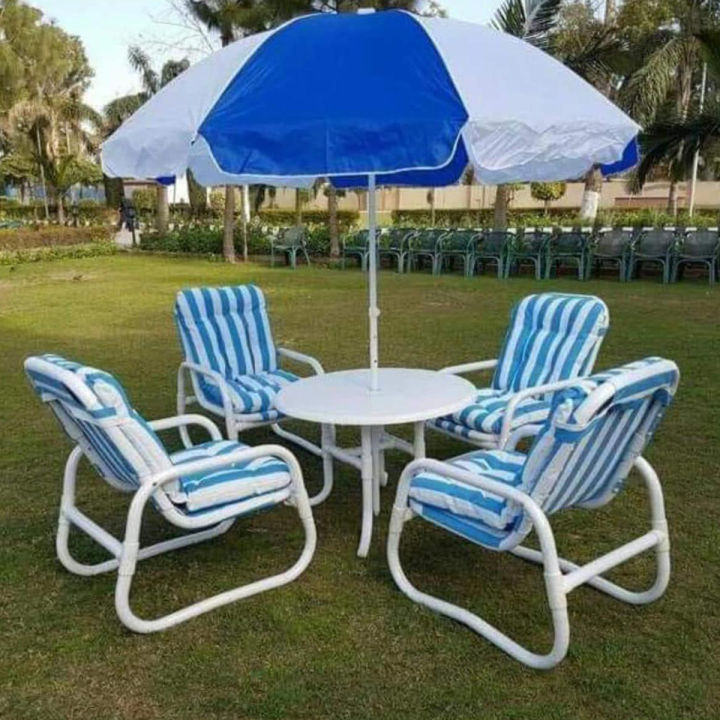 New latest Design Waterproof Outdoor Garden, Lawn Chairs (set of 4) With 1 Table and 1 Umbrella Every Colors