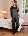 Pure silk satin nighty night suit dress nightwear night wear pj pajamas set for women girls ladies pj's. 