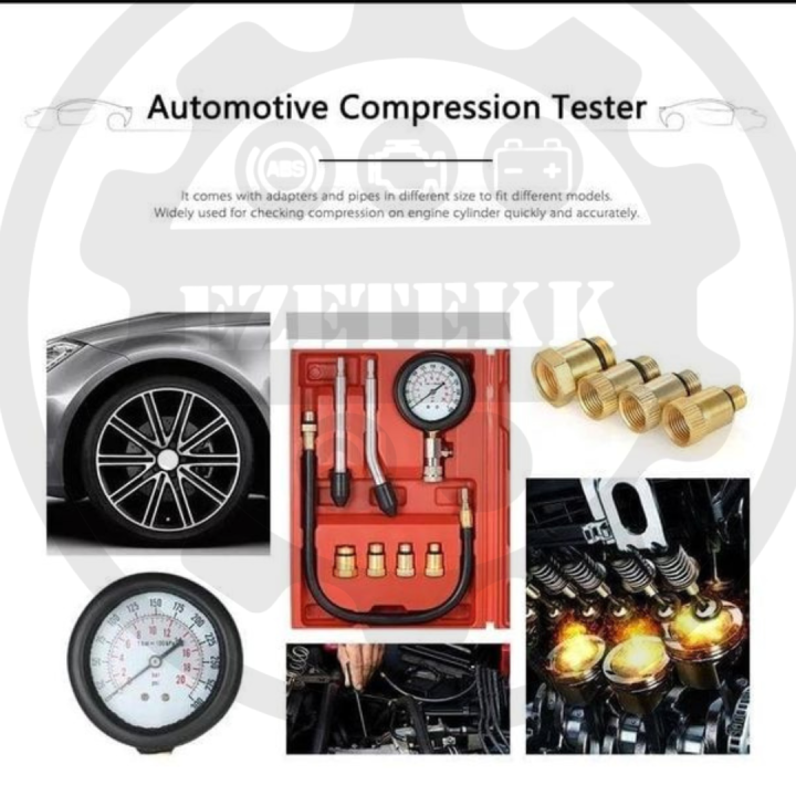 Engine Compression Tester Kit   Engine Cylinder  Gauge  Automobile Pressure Gauge Tester Automotive Test Kit By Ezetekk