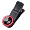Camera Clip-on Lens Kit  3-in-1 Universal Smartphone 180 degree Fisheye Lens 0.67X Wide Angle Macro Lens. 