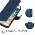 TUCCH iPhone 8 Case, iPhone 7 Case, iPhone 8 Wallet Case [Kickstand][Magnetic Closure] Flip Cover with [TPU Inner Shell] [Card Slots] Leather Folio Case Compatible with iPhone 7/8-4.7 inches Blue. 