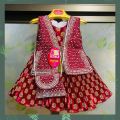 Baby Girl Fancy Dresses Silk Frock With Stone Work. 