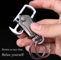 Keep Working Fidget Cube Keychain Car Key Holder 360-degree Rotating Keyring Zinc Ally Bottle Opener. 