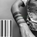 【Good-Love Store】Waterproof Temporary Tattoo stripe Bar code line Fake Tatto Flash Tatoo Abdomen Arm tatouage for Men Women. 