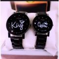 Pair of Couple Watches - King and Queen Beautiful Couple Watches - With Gift Box - Set of 2 Watches for Couples. 