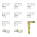 8mm Connector 16Pc L-Shaped/Corner Connector,4Pc Gapless Connectors for COB LED Strip Lights,NOT for 10mm Tape Lights. 
