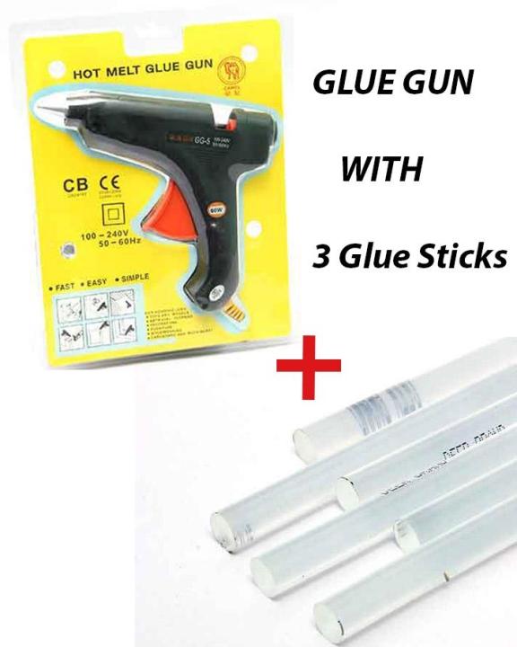 Electric Glue Gun with 3 Glue Stick - 60w