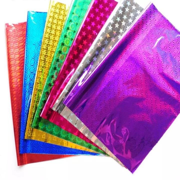 Pack of 10 Shiny Gift Wrapping Paper Sheets 20 x 30 Inch Random Colours