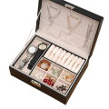 MyleCart Dual Layer Flap Jewelry Box Women Display Storage Case Large PU Leather Jewelry Holder with Earring Flap Lock for Earring Ring Necklace Bracelet. 