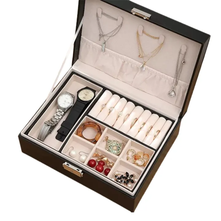 MyleCart%20Dual%20Layer%20Flap%20Jewelry%20Box%20Women%20Display%20Storage%20Case%20Large%20PU%20Leather%20Jewelry%20Holder%20with%20Earring%20Flap%20Lock%20for%20Earring%20Ring%20Necklace%20Bracelet%20-%20Image%206