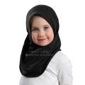 AlAmira Hijab Girls-Plain Jersey Cotton - Black | Arabic Saudi Hijab Girls BIDOON ESSMA Brand Gifting girls Scarves Madarsa girls University College school girls Hajj and Umrah Gifting Ready to wear Imported High Quality Fabric Luxury premium Stylish 3-7. 