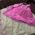 heavy lehenga with short frock and heavy dupatta. 