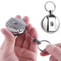 Stainless Steel Retractable Key Recoil Ring Pull Key Chain Belt Clip Keychain. 