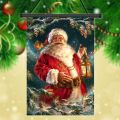 furniture and decoration Santa Christmas Garden Flag Holiday Santa Claus Holiday Yard Banner 12.5" x. 