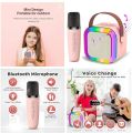 KICKSTORM K12 Mini Karaoke Toy Speaker with Wireless Microphone for Kids Girls and Boys 5 W Bluetooth Speaker Rechargeable, BT,TFT,AUX,USB (Pink). 