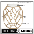 Decore To Adore Customize One Piece Geometric 20 1/2″ Wide Hexagon Accent Gold Color With Wood Top Table. 