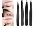 Professional Eye brow Tools Kit Set of 4PCS -  Stainless Steel Tweezers/Makeup Scissors/Eyebrow Knife/Eyelash Brush/Tweezers Case. 