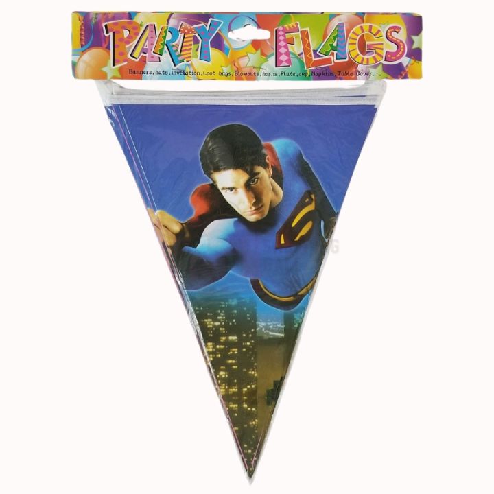 SUPERMAN THEME BUNTINGS - PACK OF 10 FLAGS BANNER - SUPERMAN BUNTINGS