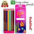 Goldfish Long Color Pencils - 12 Color Pencils - Adventures of Flupa. 