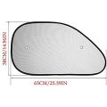 2Pcs Universal Size 25.59X14.96 Inch Car Sun Shade for Side Window with Suction Cups for Baby Kids and Pets. 