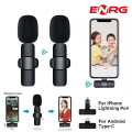 ENRG True Double Wireless Microphone With Noise Cancellation Reduction 20 Meter Long Range Portable Audio Video Recording For Type C Lightning_Port Live Game Shooting_Streaming Vlogging_Youtube For Mobile Phone Camera_iPhone - K8 K9 Q8 K35. 