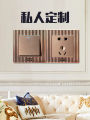 German-Japanese 86-type European-style switch panel five-hole socket wall two or three plugs 4D striped retro new Chinese style. 