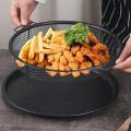 Mesh Baking Tray Non-Stick Round Baking Pan Chips Crisping Basket Microwave Oven Copper Baking Tray BBQ Tray. 