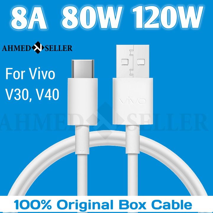 8A 80W, 120 VIVO Fast Charging Cable USB Type-C Charger Data Core Wire For Vivo v30, V40, V40 Pro