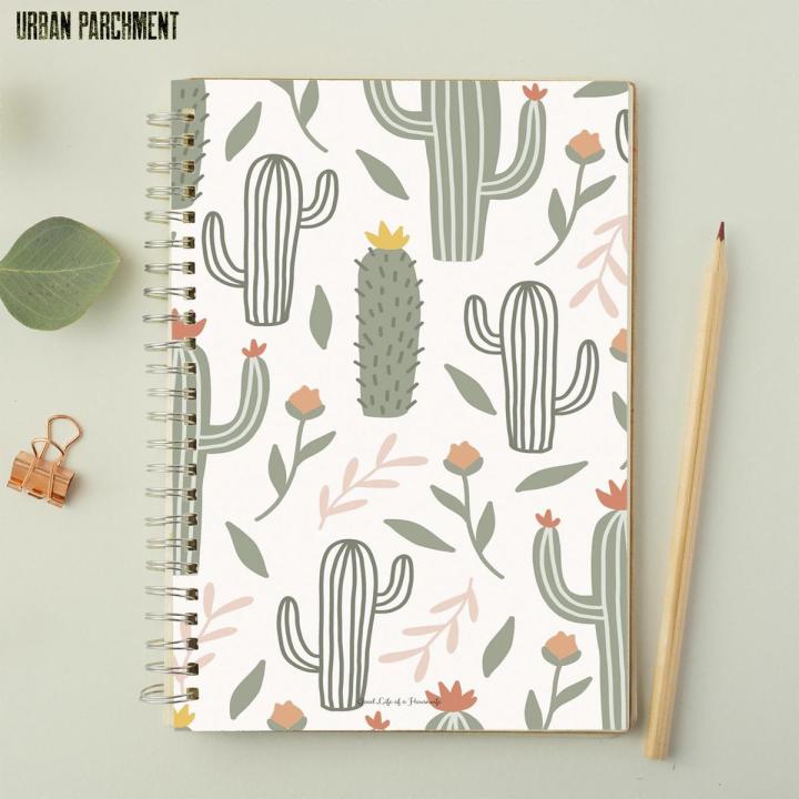 Cactus - A4 Spiral Notebook with Plastic Sheet