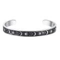 Vividaea Couple Matching Bracelet Empower Style with Unisex Sun Moon Star Bracelet Boost Confidence Fearlessness Adjustable Wrist Jewelry for Couples Opening Bangle. 