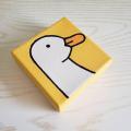 Dreamy designs yellow duck small cute duck painting on canvas 4x4 size painting acrylic painting art and crafts hand painted hand painting canvas wall decor decoration items gift items. 