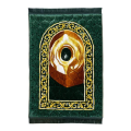 Green Colour Orthopedic Padded Foam Cushion Muslim Prayer Rug - Thick Velvet Islamic Namaz Sajadah Janamaz Carpet. 