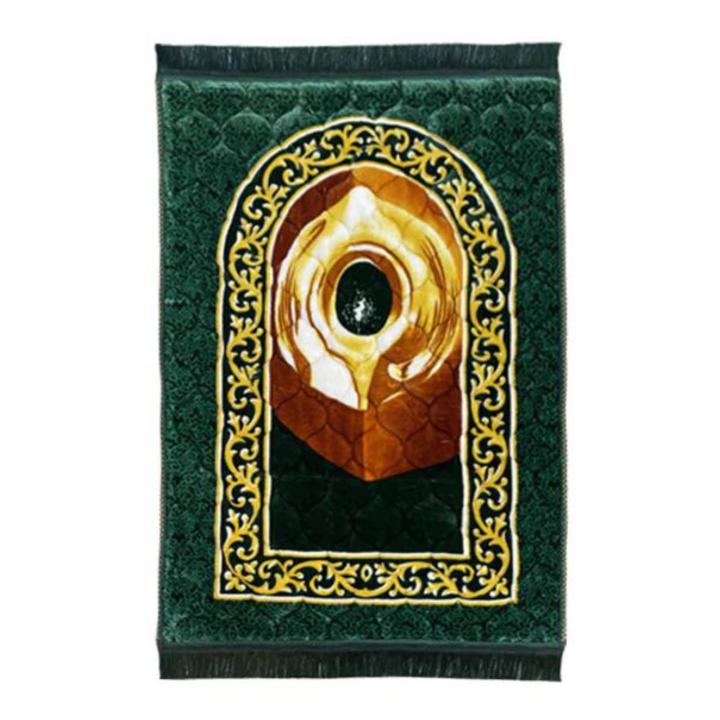 Green Colour Orthopedic Padded Foam Cushion Muslim Prayer Rug - Thick Velvet Islamic Namaz Sajadah Janamaz Carpet