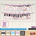 12 Months Photo Banner Collections Baby First Birthday Photo_Frame Bunting Garland. Party Decorations. Newborn 1 To 12 Months, Baby Boy & Girl Parties Decor Supplies, Monthly Milestone Photography Props, My First Year Gift, Theme Party. 