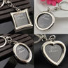 Creative Mini Heart Square Round Oval Insert Photo Frame Rotary Keychain Keyring. 