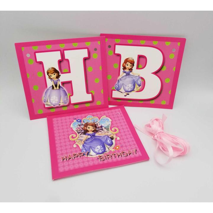 PRINCESS SOFIA THEME HAPPY BIRTHDAY BANNER