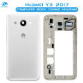 Huawei Y3 2017 Housing Middle Frame With Side Button and Camera Lens Complete Body Casing Replacement For Y3 2017 - White. 