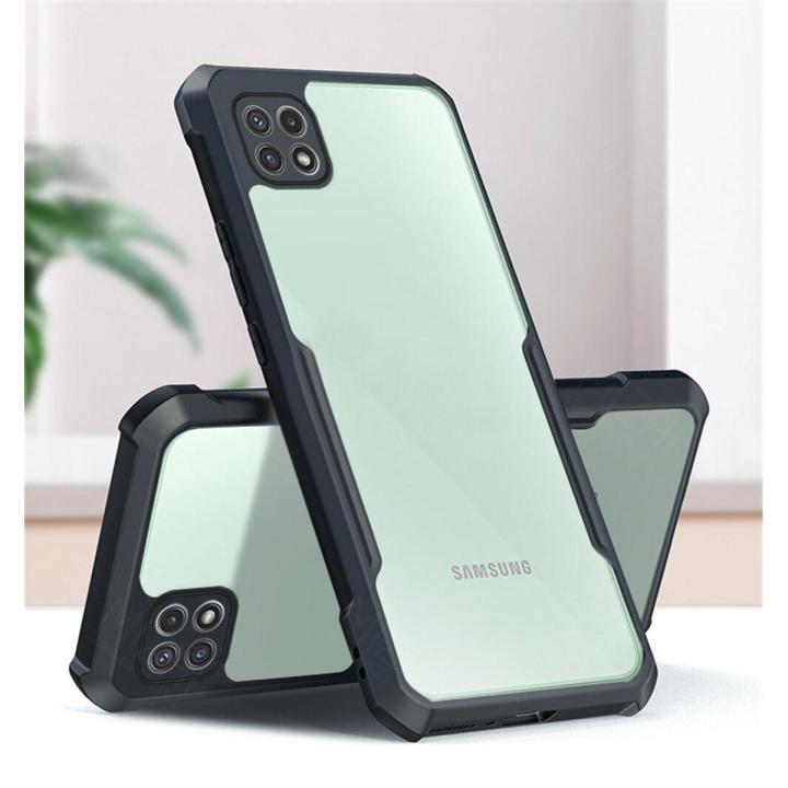 For Samsung Galaxy A22 5G Acrylic Back Transparent Case For SamsungA22 GalaxyA22 5G Camera Shockproof Smartphoen Casing Cover Coque