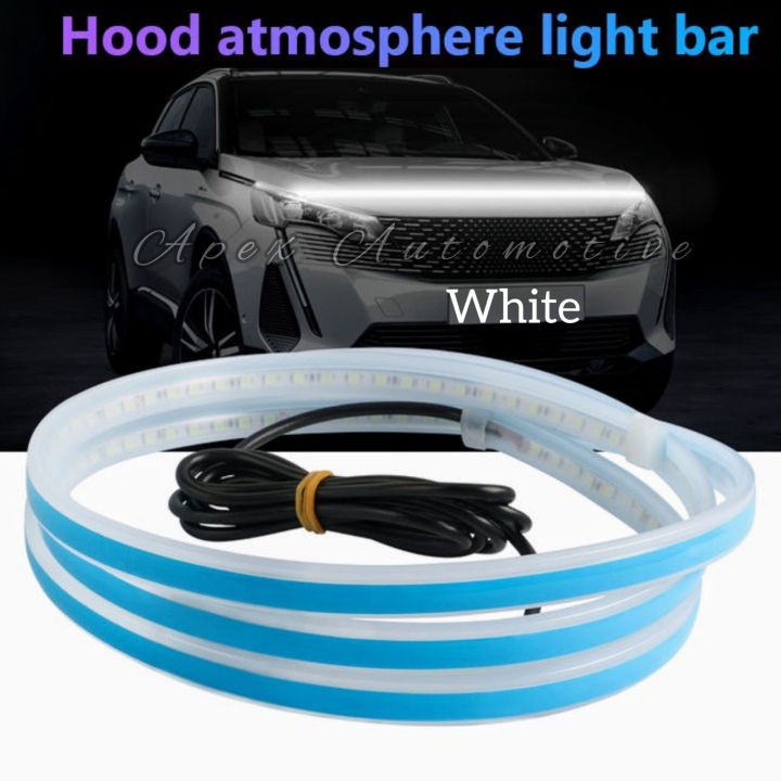 Car LED Hood Daytime Running Light Strip Waterproof Flexible LED Auto Decorative Atmosphere Lamp Car Decor Lamp 12V