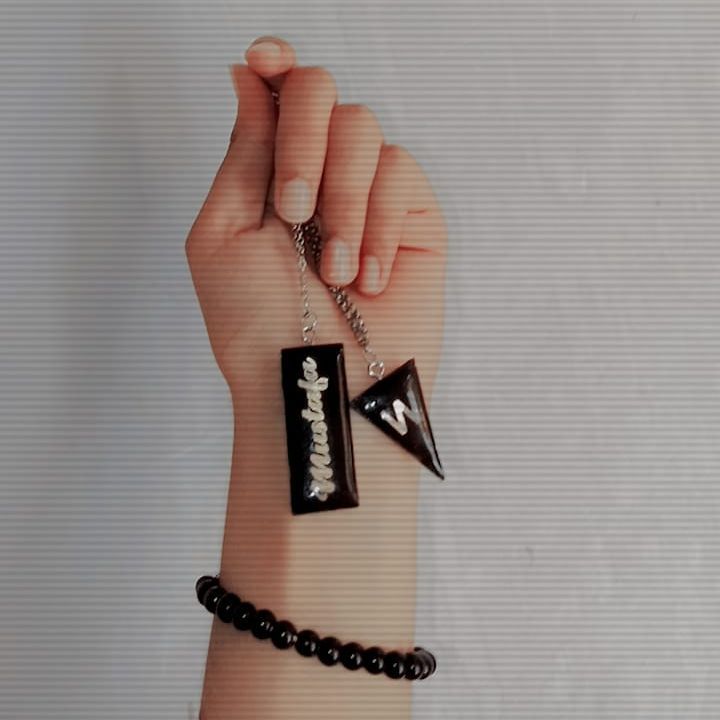 Customize Resin Black Name Pendant for Men