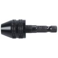 JOUYI 2X 0.3-3.6mm Keyless Drill Chuck Screwdriver Impact Driver Adaptor 1/4inch Drill Black. 