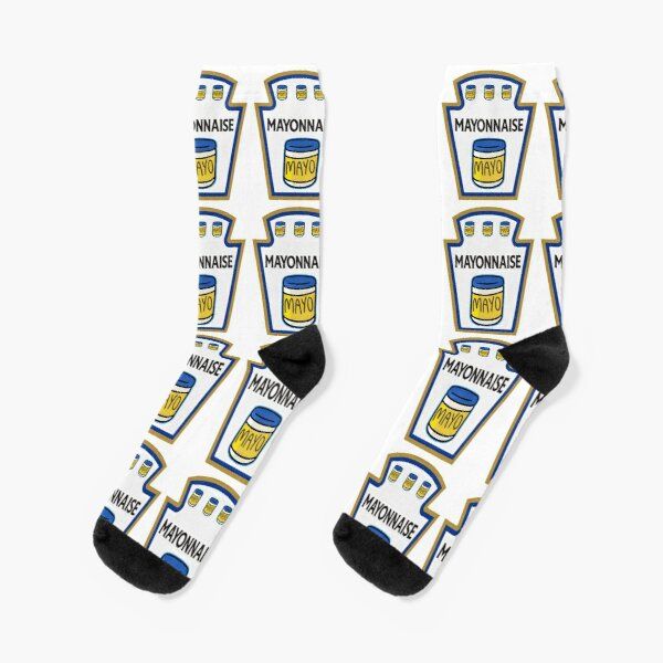 【Hengli jewelry story】Mayonnaise T Shirt  Crew Socks Cotton Cute Short Mens Best Funny Winter Cartoon Pattern Girls Ladies Autumn